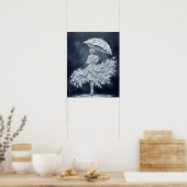 Impasto-Blumenbraut mit Schirm Poster (Küche)
