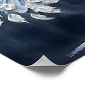 Impasto-Blumenbraut mit Schirm Poster (Ecke)