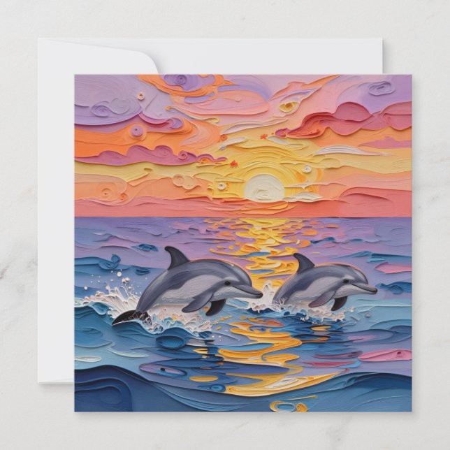 Impasto Dolphins and Ocean Waves   (Vorderseite)