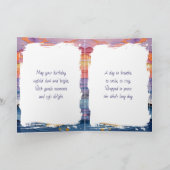 Impasto Dolphins and Ocean Waves | Happy Birthday Karte (Innenseite)