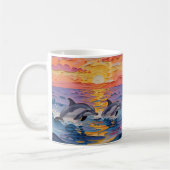 Impasto Dolphins and Ocean Waves   Kaffeetasse (Links)