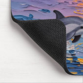 Impasto Dolphins and Ocean Waves Mousepad (Ecke)