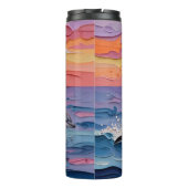 Impasto Dolphins and Ocean Waves   Thermosbecher (Rückseite)