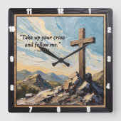 Impasto Faith: Follow His Way Quadratische Wanduhr (Vorderseite)