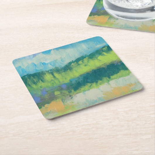 Impasto Feld II Rechteckiger Pappuntersetzer (angewinkelt)