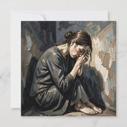 Impasto-Frau | Emotionale Kunst Karte (Vorderseite)