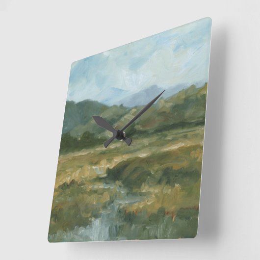 Impasto Landschaft III Quadratische Wanduhr (Winkel)