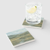 Impasto Landschaft III Steinuntersetzer (Seitenansicht)