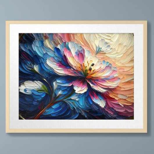 Impasto-Malerei abstraktes Blumen-Blumenmotiv Poster