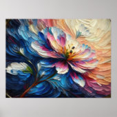 Impasto-Malerei abstraktes Blumen-Blumenmotiv Poster (Vorne)