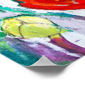 Impasto-Ölgemälde-Stil rote Mohnblumen Poster (Ecke)