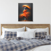 Impasto Orange Schirm Silhouette Leinwanddruck (Insitu (Schlafzimmer))