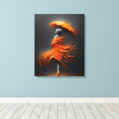 Impasto Orange Schirm Silhouette Leinwanddruck (Insitu (Holzboden))