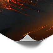 Impasto Orange Schirm Silhouette Poster (Ecke)