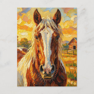 Impasto-Pferd auf einem Bauernhof   In Kontakt ble Postkarte