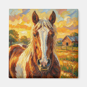 Impasto-Pferd auf einem Bauernhof Magnet