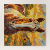 Impasto-Pferd auf einem Bauernhof   Puzzle (Horizontal)
