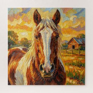 Impasto-Pferd auf einem Bauernhof   Puzzle