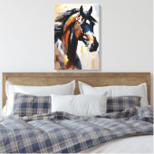Impasto Portrait eines Schwarzen Pferdes Leinwanddruck (Insitu (Schlafzimmer))