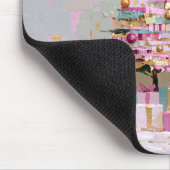 Impasto-Rosa-und-Gold-Weihnachtsbaum Mousepad (Ecke)