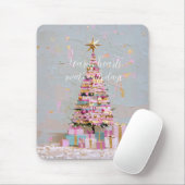 Impasto-Rosa-und-Gold-Weihnachtsbaum Mousepad (Mit Mouse)