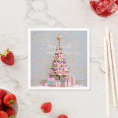 Impasto-Rosa-und-Gold-Weihnachtsbaum Serviette (Beispiel)