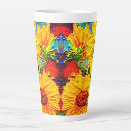 Impasto Sonnenblumen Milchtasse (Vorderseite)