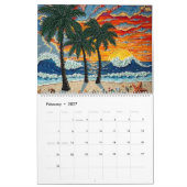 Impasto-Stil-Küstenkunst Kalender (Feb 2027)