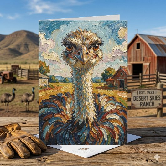 Impasto-Strauß auf einer Ranch | Geburtstag Karte