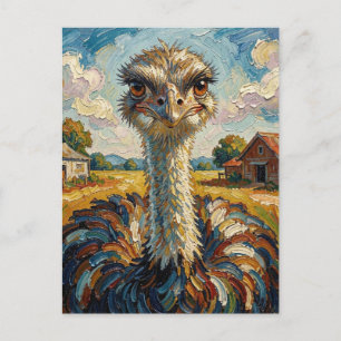 Impasto-Strauß auf einer Ranch   In Kontakt bleibe Postkarte