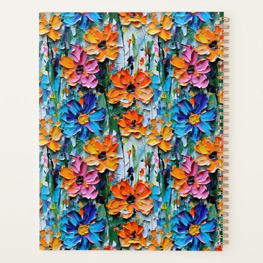 Impasto Style Blume in einem farbenfrohen Mit Mono Planer (Rückseite)