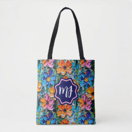 Impasto Style Blume in einem farbenfrohen Mit Mono Tasche