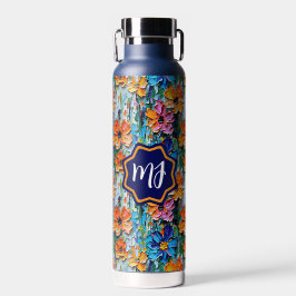 Impasto Style Blume in einem farbenfrohen Mit Mono Trinkflasche