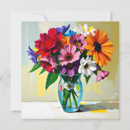Impasto Style Vase der farbenfrohen Blume