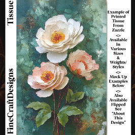 Impasto Textured Peony Style Blooms DV4L Decoupage Seidenpapier