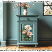 Impasto Textured Peony Style Blooms DV4R Decoupage Seidenpapier