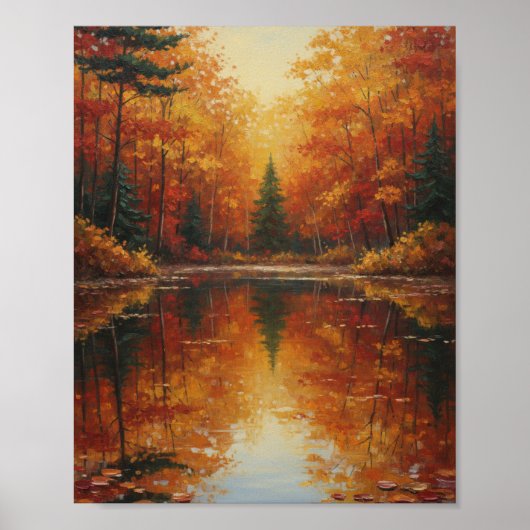 Impasto-Wald-Landschaftsbild Poster (Vorne)