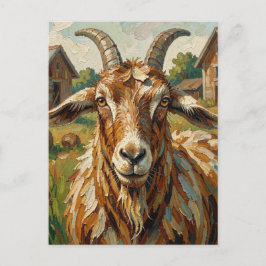 Impasto-Ziege auf einer Farm Kunst Postkarte