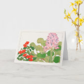 Impatien, Wasserhyazinthen von Tanigami Konan Karte (Gelbe Blume)