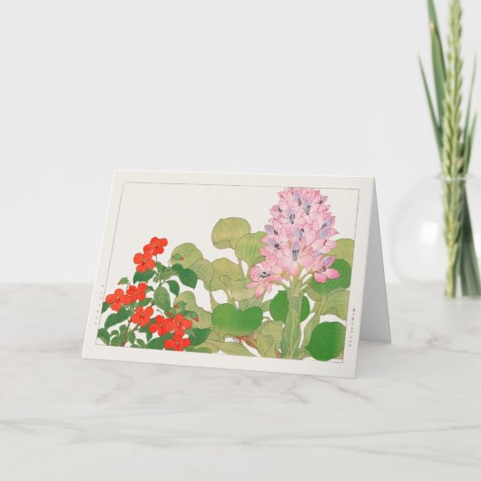 Impatien, Wasserhyazinthen von Tanigami Konan Karte (Vorderseite)