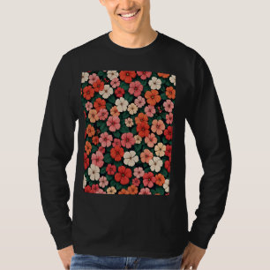 Impatiens Blume Hintergrund Retro Style Illustrati T-Shirt