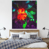 Impatiens-Blume Leinwanddruck (Insitu (Schlafzimmer))