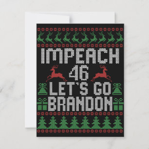 Impeach 46 Let's Go Brandon Hässliches Weihnachtsp Mitteilungskarte