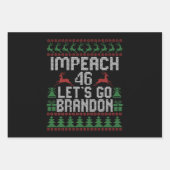Impeach 46 Let's Go Brandon Ugly Christmas Sweater Geschenkpapier Set (Vorderseite)