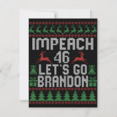Impeach 46 Let's Go Brandon Ugly Christmas Sweater Mitteilungskarte (Vorderseite)