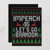 Impeach 46 Let's Go Brandon Ugly Christmas Sweater Mitteilungskarte (Vorne/Hinten)