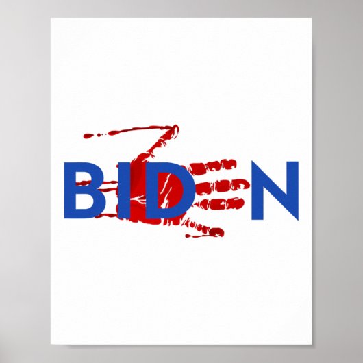 Impeach Biden Bloody Skeleton Hand Halloween Poster (Vorne)