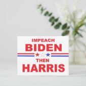 Impeach Biden Dann Harris Postkarte (Stehend Vorderseite)