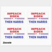 Impeach Biden Dann Harris Rechteckiger Aufkleber (Blatt)