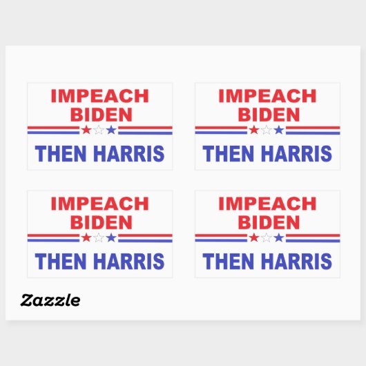 Impeach Biden Dann Harris Rechteckiger Aufkleber (Blatt)
